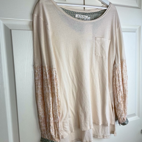 Free People Jade Long Sleeve Contrast Print Top S - Picture 6 of 9